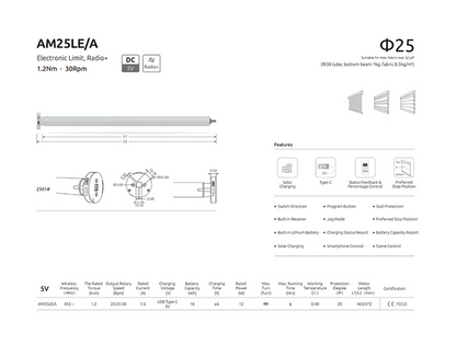 ProLine Smart Tubular Motor for Window Blinds and Shades
