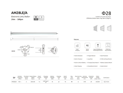 ProLine Smart Tubular Motor for Window Blinds and Shades